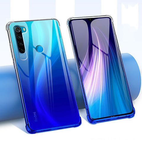 Funda Silicona Ultrafina Carcasa Transparente Flores para Xiaomi Redmi Note 8T Azul