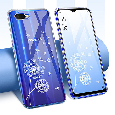 Funda Silicona Ultrafina Carcasa Transparente Flores T01 para Oppo K1 Claro