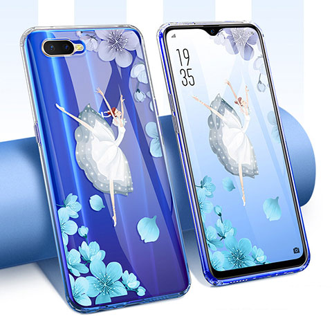 Funda Silicona Ultrafina Carcasa Transparente Flores T01 para Oppo RX17 Neo Blanco