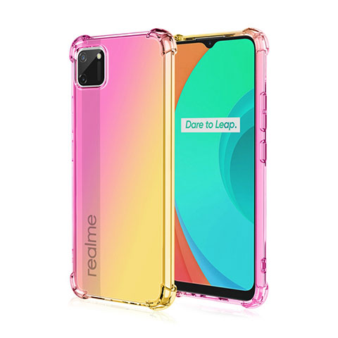 Funda Silicona Ultrafina Carcasa Transparente Gradiente G01 para Realme C11 Amarillo