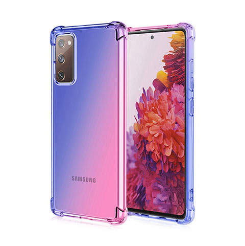 Funda Silicona Ultrafina Carcasa Transparente Gradiente G01 para Samsung Galaxy S20 FE 4G Azul