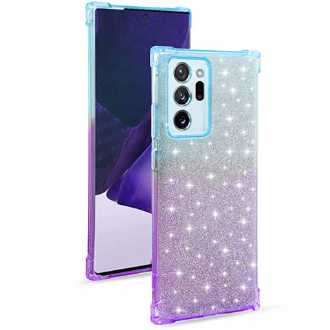 Funda Silicona Ultrafina Carcasa Transparente Gradiente G02 para Samsung Galaxy Note 20 Ultra 5G Azul Cielo