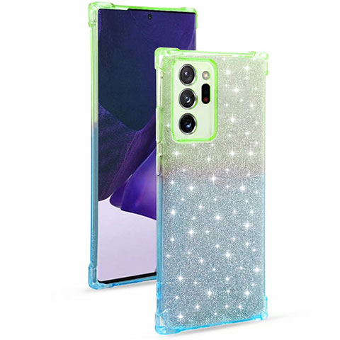 Funda Silicona Ultrafina Carcasa Transparente Gradiente G02 para Samsung Galaxy Note 20 Ultra 5G Menta Verde