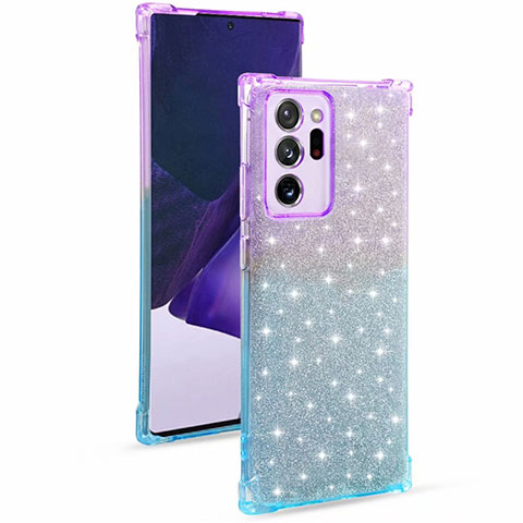 Funda Silicona Ultrafina Carcasa Transparente Gradiente G02 para Samsung Galaxy Note 20 Ultra 5G Purpura Claro