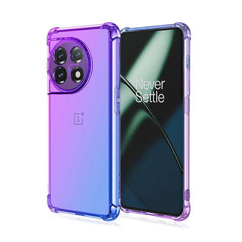 Funda Silicona Ultrafina Carcasa Transparente Gradiente para OnePlus 11 5G Morado