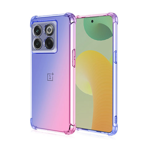 Funda Silicona Ultrafina Carcasa Transparente Gradiente para OnePlus Ace Pro 5G Purpura Claro