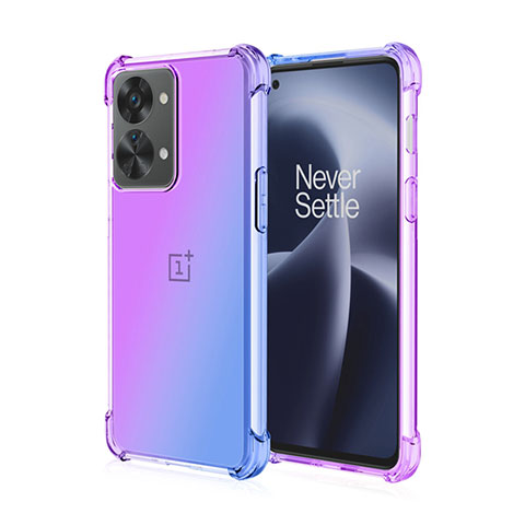 Funda Silicona Ultrafina Carcasa Transparente Gradiente para OnePlus Nord 2T 5G Morado