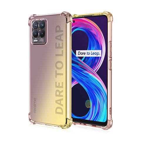 Funda Silicona Ultrafina Carcasa Transparente Gradiente para Realme 8 Pro Amarillo