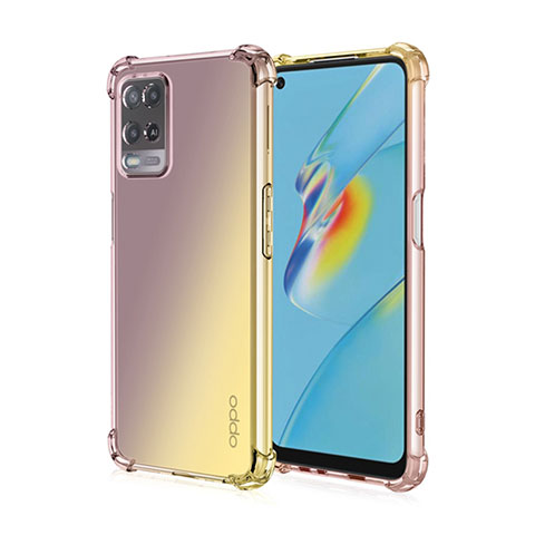 Funda Silicona Ultrafina Carcasa Transparente Gradiente para Realme 9 5G India Amarillo