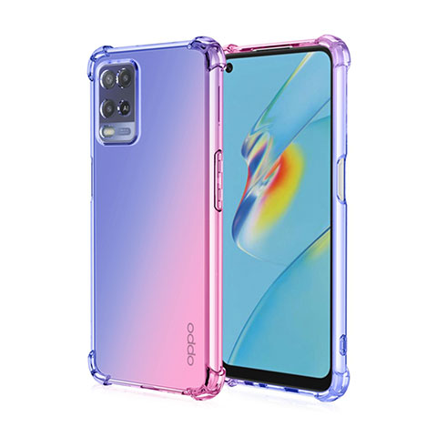 Funda Silicona Ultrafina Carcasa Transparente Gradiente para Realme 9 5G India Azul