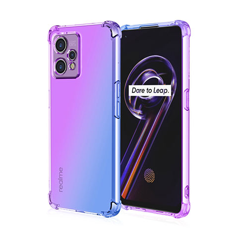 Funda Silicona Ultrafina Carcasa Transparente Gradiente para Realme 9 5G Purpura Claro