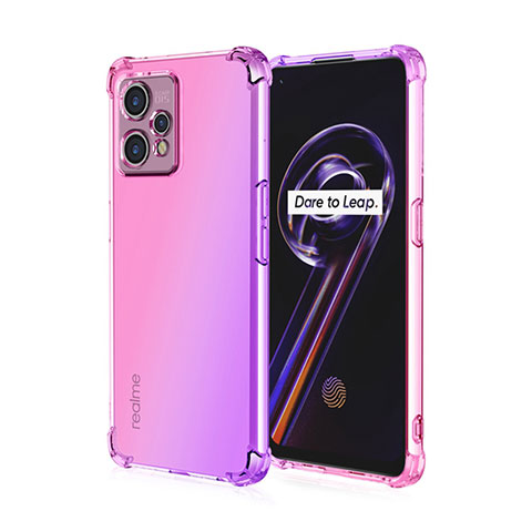 Funda Silicona Ultrafina Carcasa Transparente Gradiente para Realme 9 Pro 5G Rosa Roja