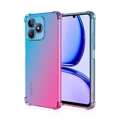 Funda Silicona Ultrafina Carcasa Transparente Gradiente para Realme C53 India Azul