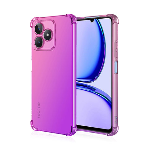 Funda Silicona Ultrafina Carcasa Transparente Gradiente para Realme C67 Rosa Roja