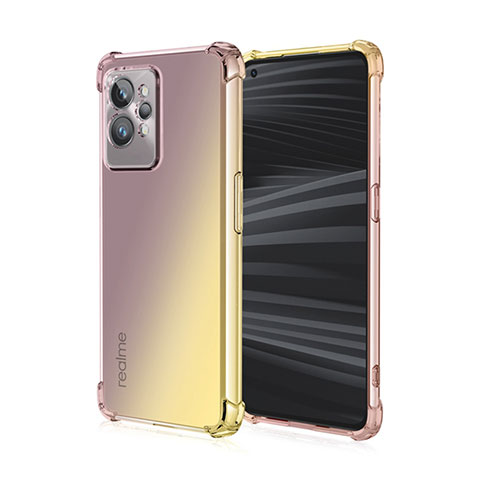 Funda Silicona Ultrafina Carcasa Transparente Gradiente para Realme GT2 Pro 5G Amarillo