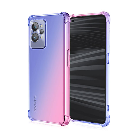 Funda Silicona Ultrafina Carcasa Transparente Gradiente para Realme GT2 Pro 5G Azul