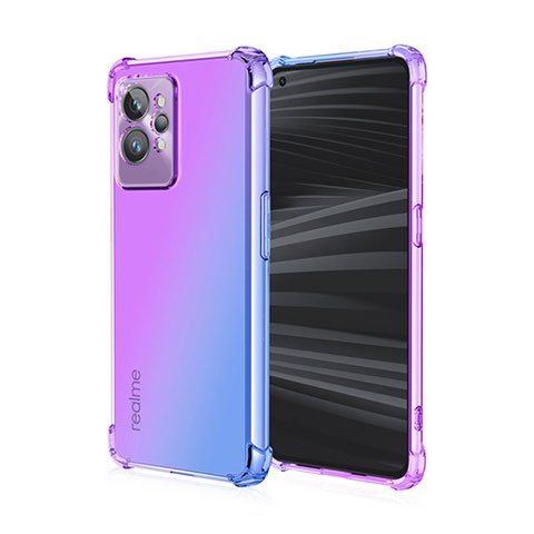 Funda Silicona Ultrafina Carcasa Transparente Gradiente para Realme GT2 Pro 5G Purpura Claro