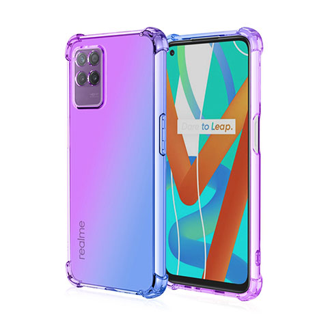 Funda Silicona Ultrafina Carcasa Transparente Gradiente para Realme Narzo 50 4G Purpura Claro