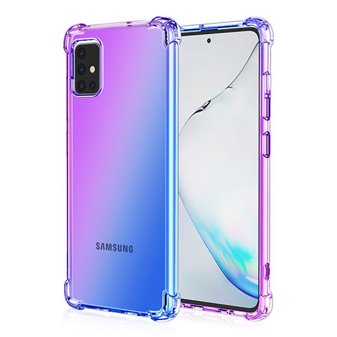 Funda Silicona Ultrafina Carcasa Transparente Gradiente para Samsung Galaxy A51 4G Morado