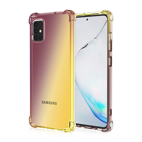 Funda Silicona Ultrafina Carcasa Transparente Gradiente para Samsung Galaxy M40S Marron