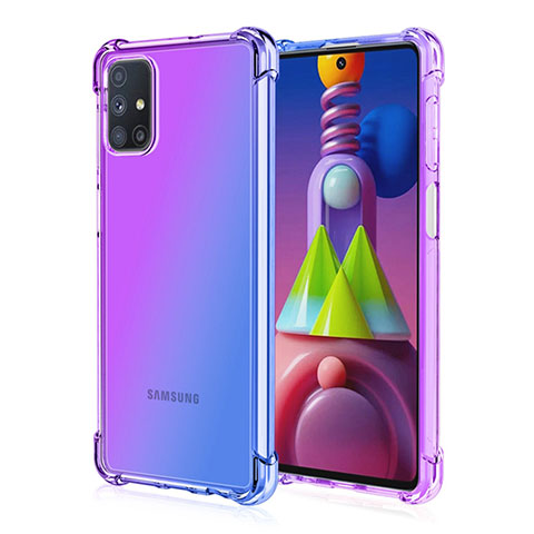 Funda Silicona Ultrafina Carcasa Transparente Gradiente para Samsung Galaxy M51 Morado