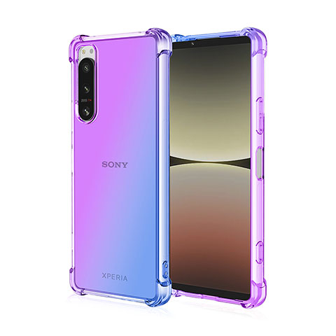 Funda Silicona Ultrafina Carcasa Transparente Gradiente para Sony Xperia 1 IV SO-51C Azul