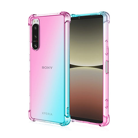 Funda Silicona Ultrafina Carcasa Transparente Gradiente para Sony Xperia 1 IV SO-51C Azul Cielo