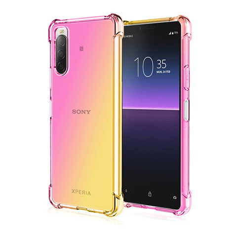 Funda Silicona Ultrafina Carcasa Transparente Gradiente para Sony Xperia 10 IV Amarillo