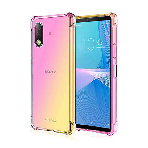 Funda Silicona Ultrafina Carcasa Transparente Gradiente para Sony Xperia Ace II SO-41B Amarillo