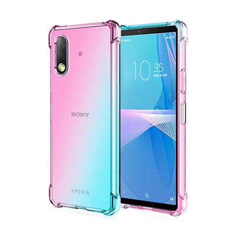 Funda Silicona Ultrafina Carcasa Transparente Gradiente para Sony Xperia Ace II SO-41B Azul Cielo