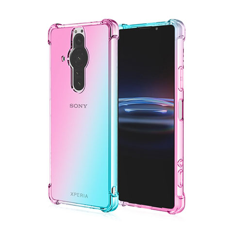 Funda Silicona Ultrafina Carcasa Transparente Gradiente para Sony Xperia PRO-I Azul Cielo