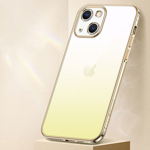 Funda Silicona Ultrafina Carcasa Transparente Gradiente S01 para Apple iPhone 15 Amarillo