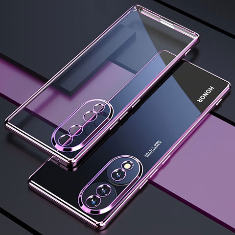 Funda Silicona Ultrafina Carcasa Transparente H01 para Huawei Honor 70 Pro 5G Morado