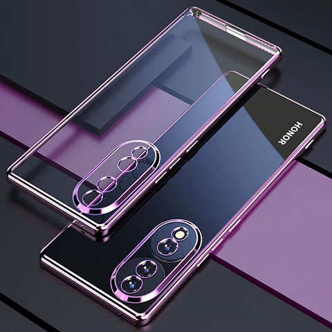 Funda Silicona Ultrafina Carcasa Transparente H01 para Huawei Honor X7b Morado