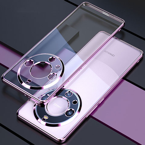 Funda Silicona Ultrafina Carcasa Transparente H01 para Huawei Mate 60 Morado