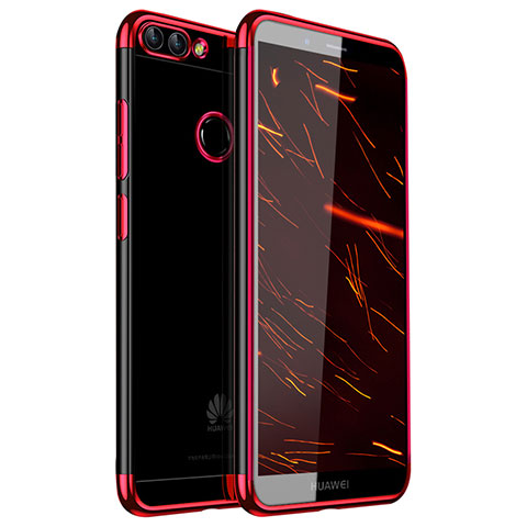 Funda Silicona Ultrafina Carcasa Transparente H01 para Huawei P Smart Rojo