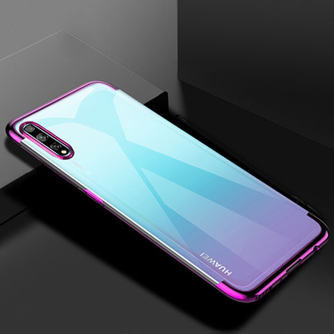 Funda Silicona Ultrafina Carcasa Transparente H01 para Huawei Y8p Morado