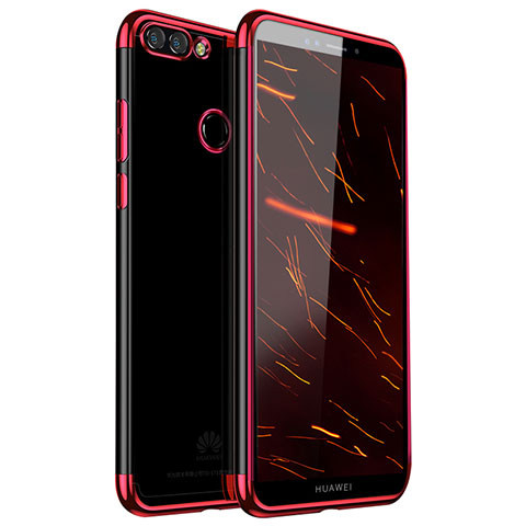 Funda Silicona Ultrafina Carcasa Transparente H01 para Huawei Y9 (2018) Rojo