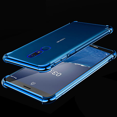 Funda Silicona Ultrafina Carcasa Transparente H01 para Nokia C3 Azul