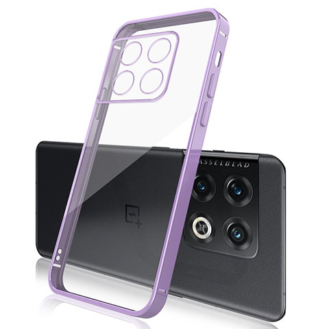 Funda Silicona Ultrafina Carcasa Transparente H01 para OnePlus 10 Pro 5G Morado