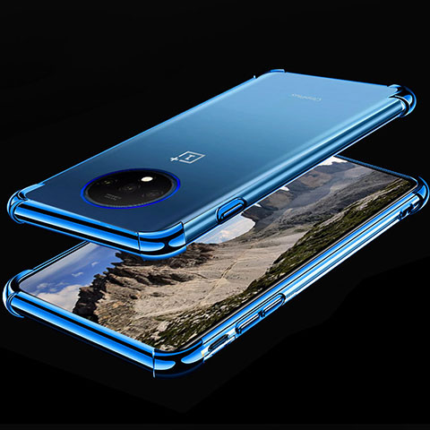 Funda Silicona Ultrafina Carcasa Transparente H01 para OnePlus 7T Azul