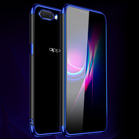 Funda Silicona Ultrafina Carcasa Transparente H01 para Oppo A12e Azul