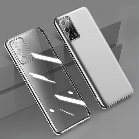 Funda Silicona Ultrafina Carcasa Transparente H01 para Oppo A56 5G Plata