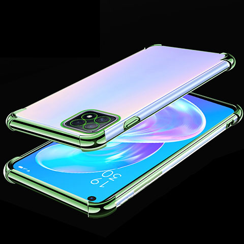 Funda Silicona Ultrafina Carcasa Transparente H01 para Oppo A73 5G Verde