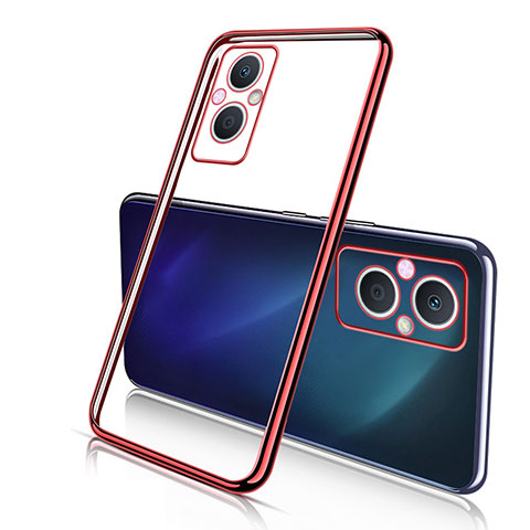 Funda Silicona Ultrafina Carcasa Transparente H01 para Oppo A96 5G Rojo