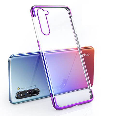 Funda Silicona Ultrafina Carcasa Transparente H01 para Oppo F15 Morado