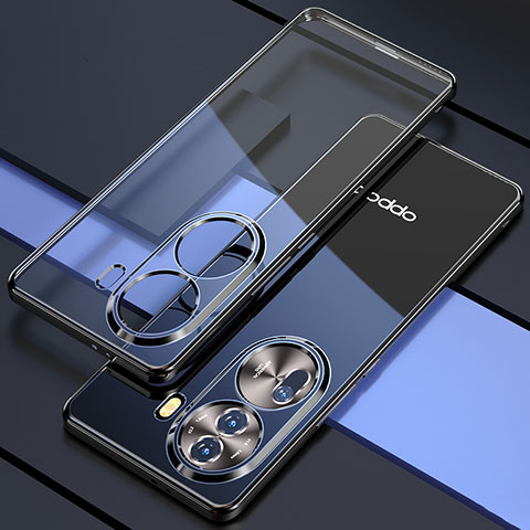 Funda Silicona Ultrafina Carcasa Transparente H01 para Oppo Reno11 Pro 5G Negro