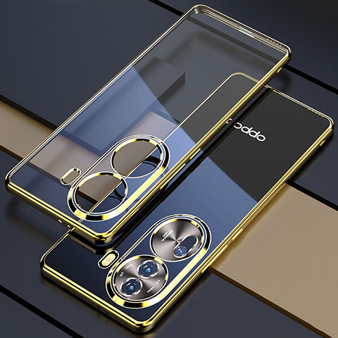 Funda Silicona Ultrafina Carcasa Transparente H01 para Oppo Reno11 Pro 5G Oro