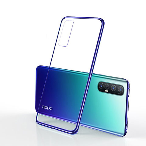 Funda Silicona Ultrafina Carcasa Transparente H01 para Oppo Reno3 Pro Azul