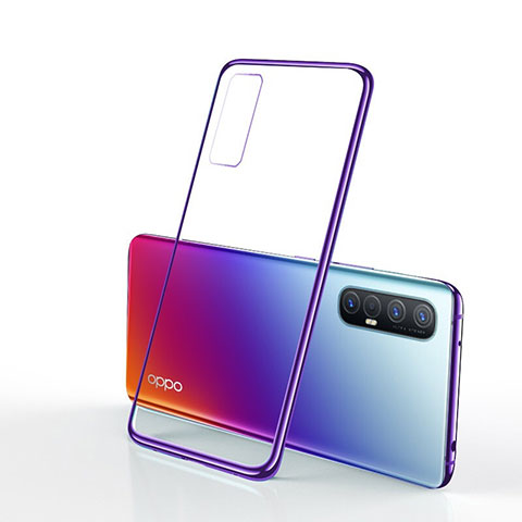 Funda Silicona Ultrafina Carcasa Transparente H01 para Oppo Reno3 Pro Morado